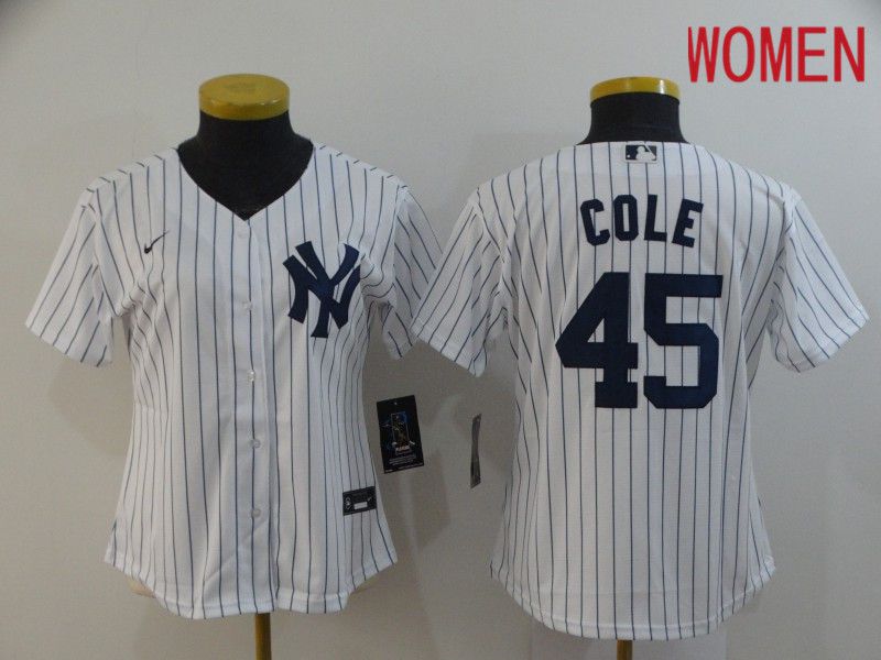 Women New York Yankees #45 Cole White Game Nike MLB Jerseys->women mlb jersey->Women Jersey